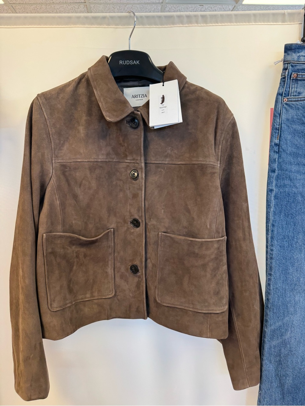 Aritzia Dark Brown Suede Tori Jacket XL nwt